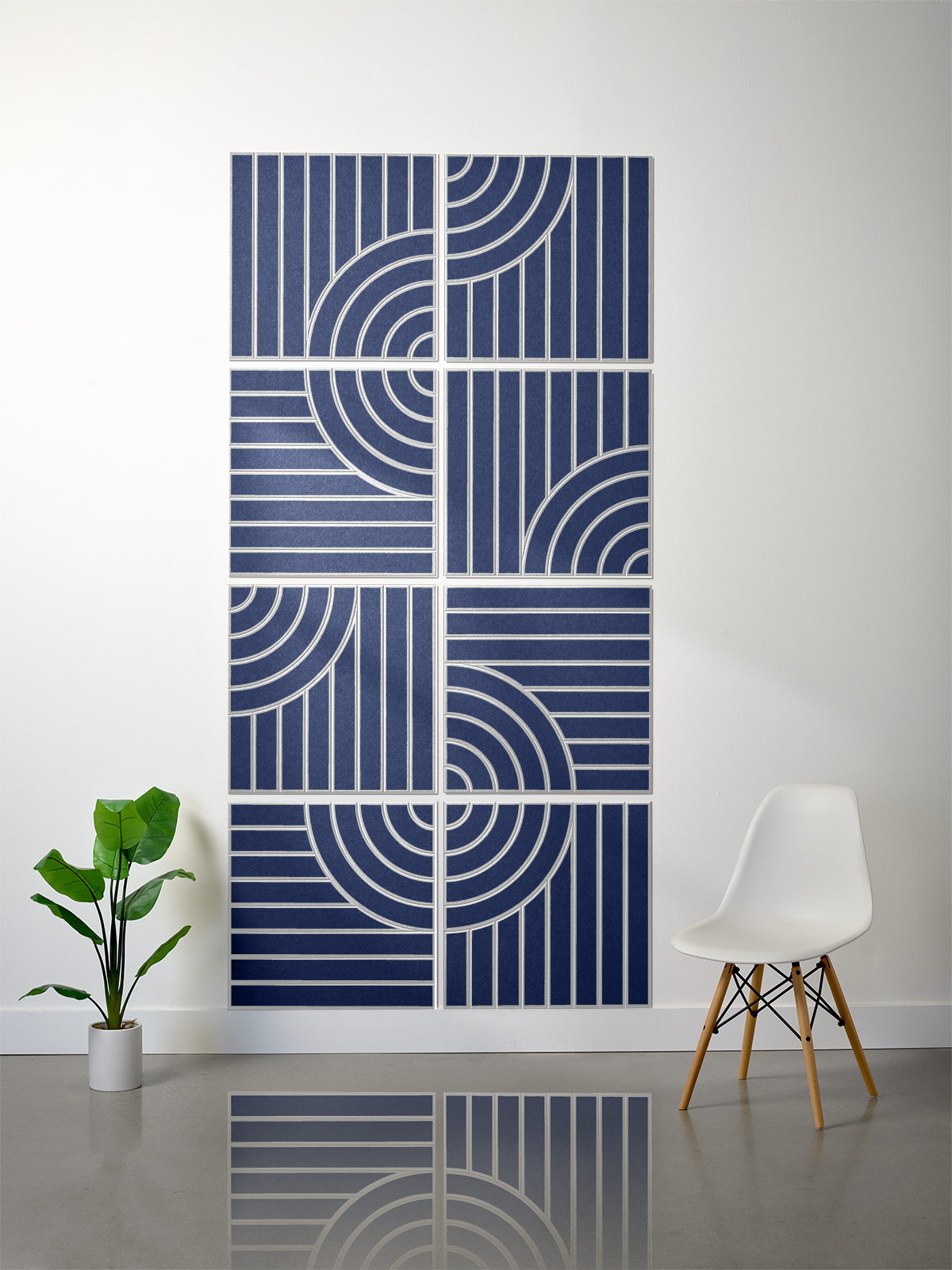 18mm Layered Engraved 2'x2' Tile – Tangent (Set of 8)