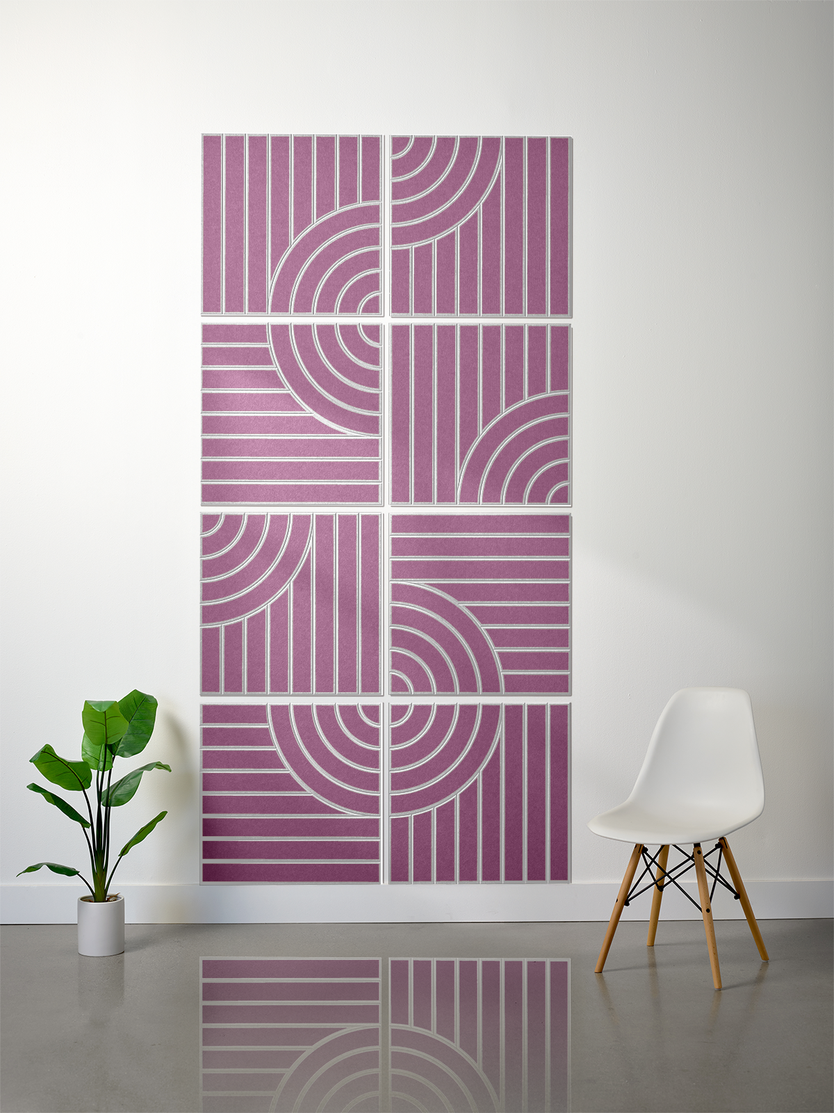 18mm Layered Engraved 2'x2' Tile – Tangent (Set of 8)