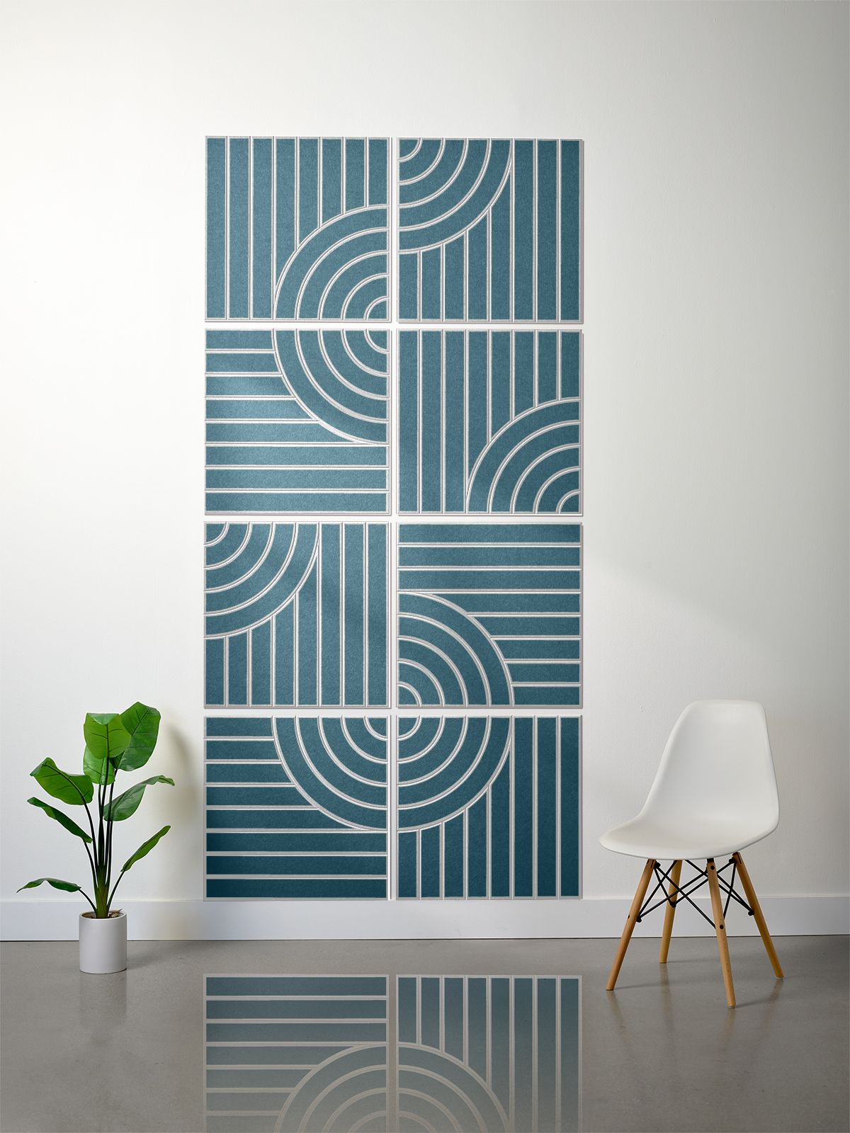 18mm Layered Engraved 2'x2' Tile – Tangent (Set of 8)
