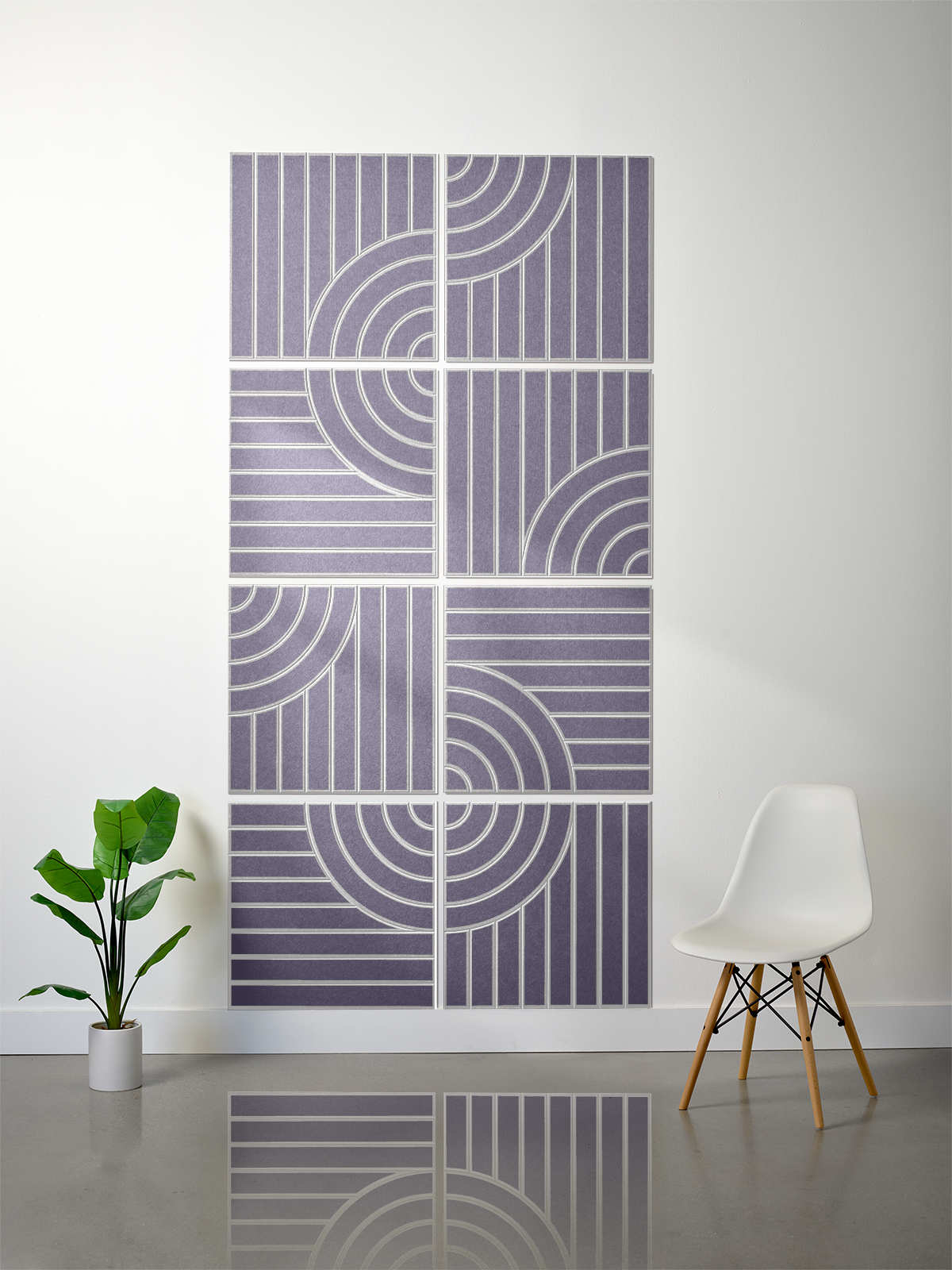 18mm Layered Engraved 2'x2' Tile – Tangent (Set of 8)