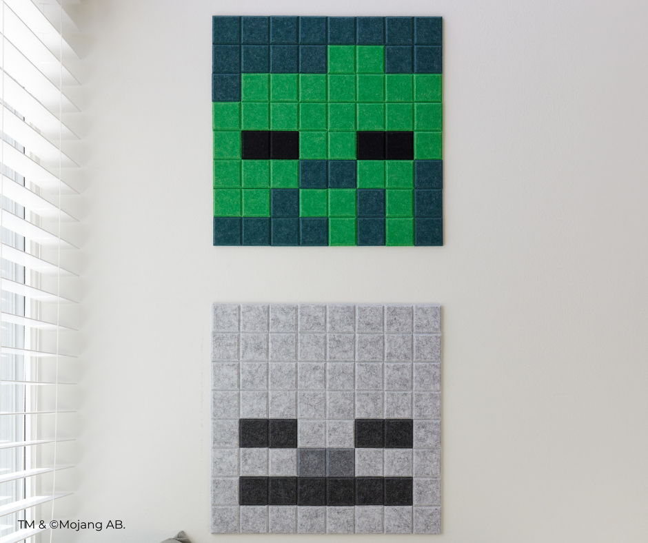 skeleton and zombie minecraft felt tile
