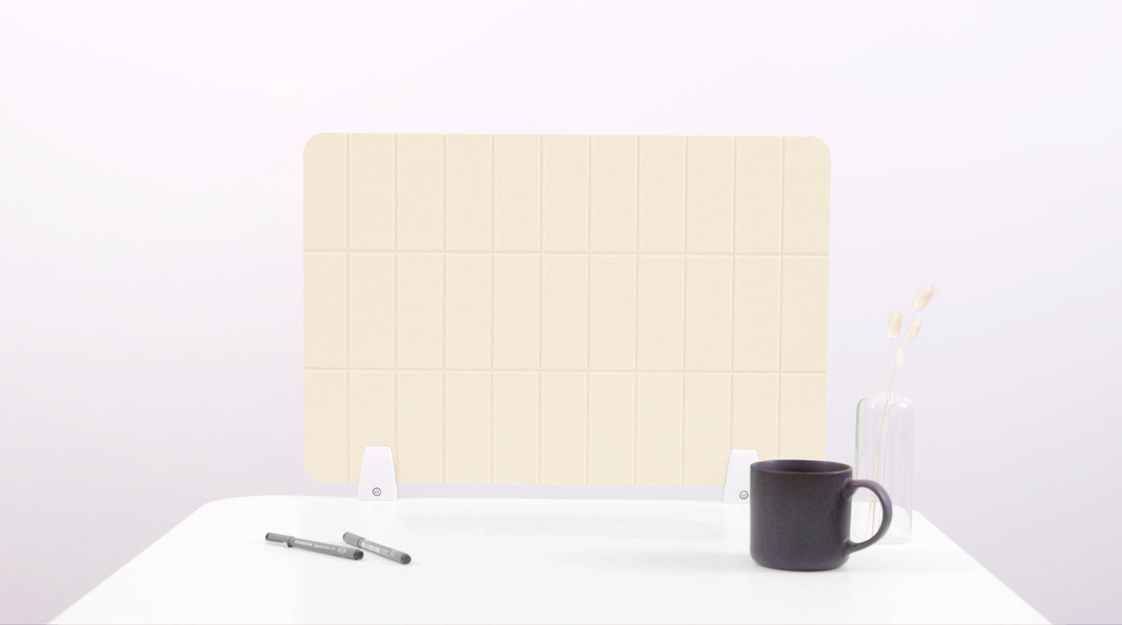 Ivory Grid Small Desk Divider
