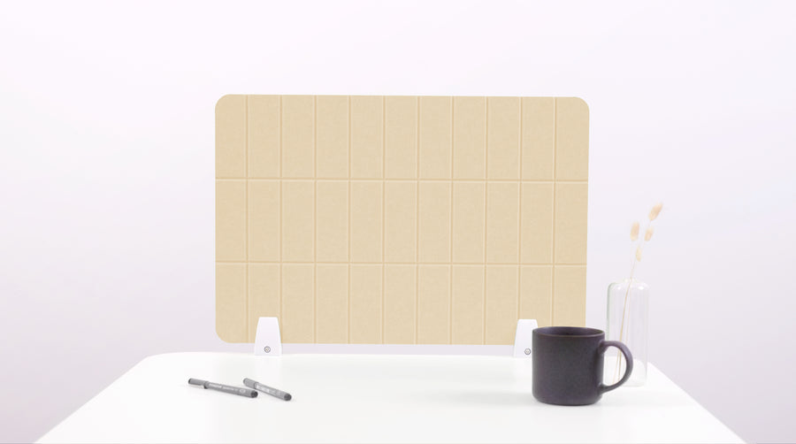 Porcelain Grid Small Desk Divider White Hardware