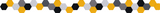 Repeating pattern of yellow, gray, black, and white hexagons arranged in horizontal rows.