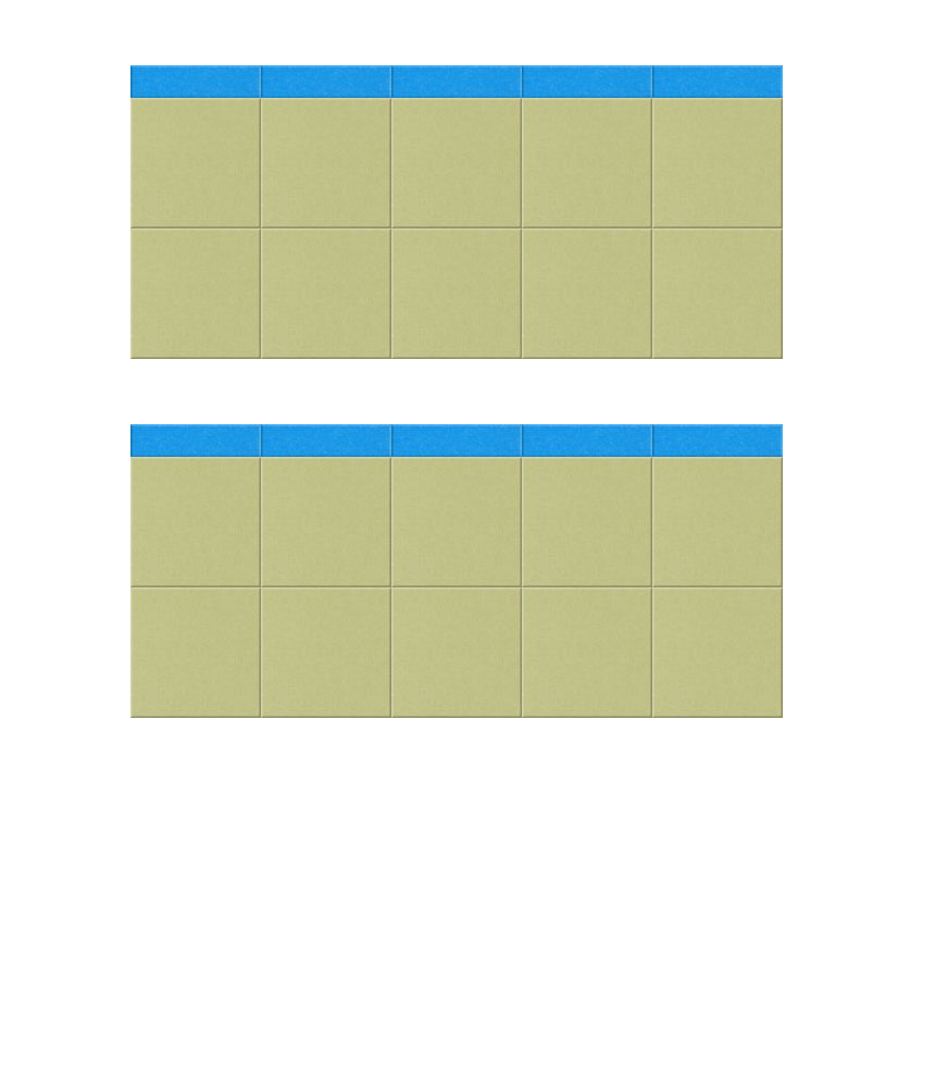 Two identical pinboards with blue header strips and sage green gridded sections for organizing pins or notes.