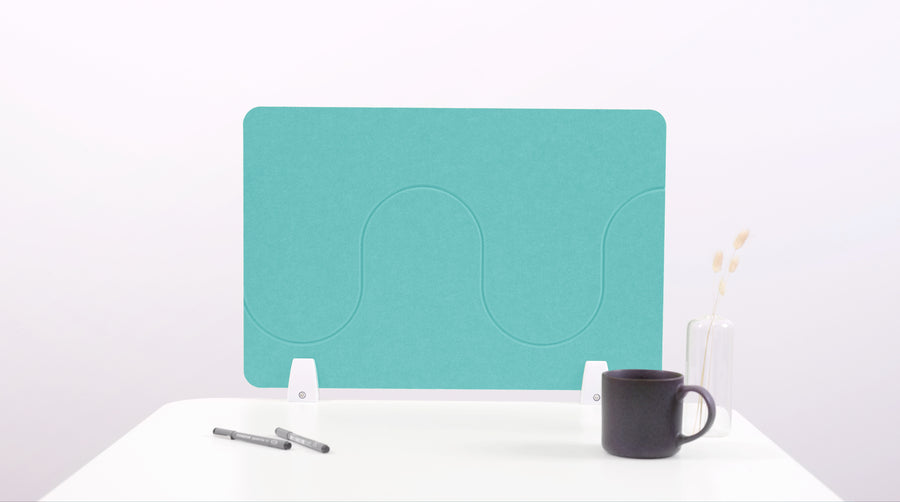 Aqua Wave Small Desk Divider White Hardware