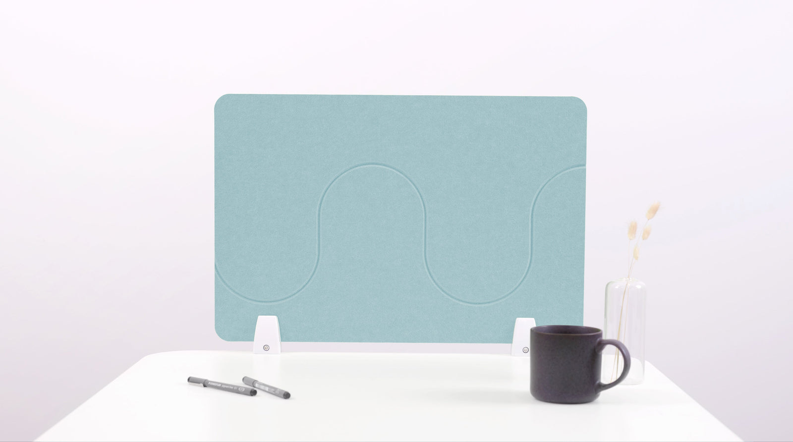 Baby Blue Wave Small Desk Divider