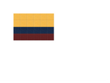 Flag with three horizontal stripes in gold, navy blue, and burgundy red with grid pattern overlay.