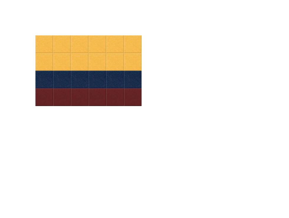Flag with three horizontal stripes in gold, navy blue, and burgundy red with grid pattern overlay.