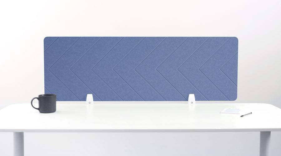 Periwinkle Route Large Desk Divider White Hardware
