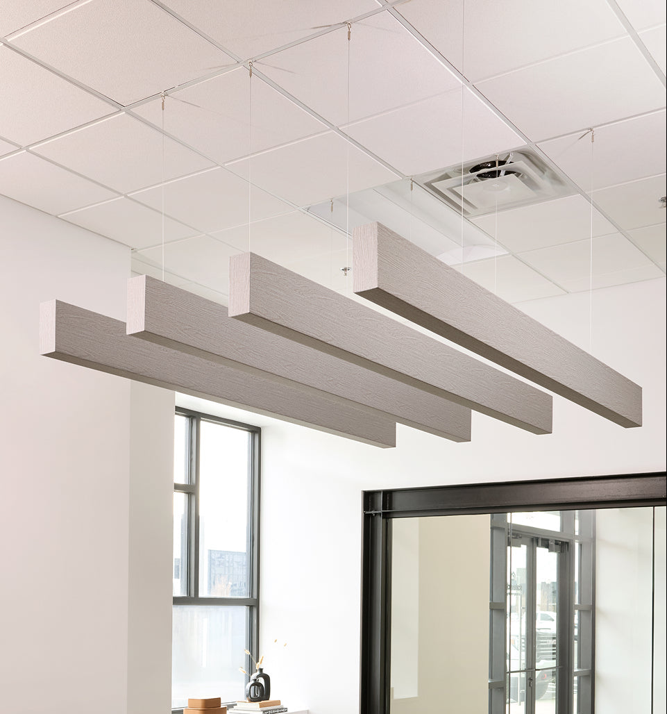 Modern conference room with a large table and chairs, large window, and glass door.