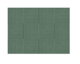 Green textured tile surface with geometric pattern of vertical and horizontal rectangular sections.