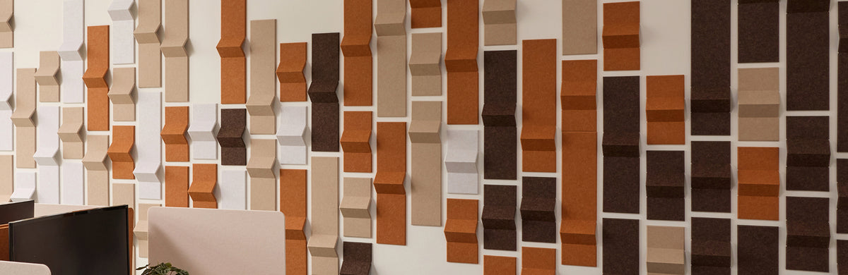 Multi colored dimensional peak in brown, orange, cream and tan