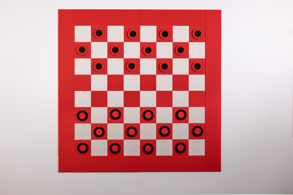 Deluxe Scarlet/Latte Checkers Board