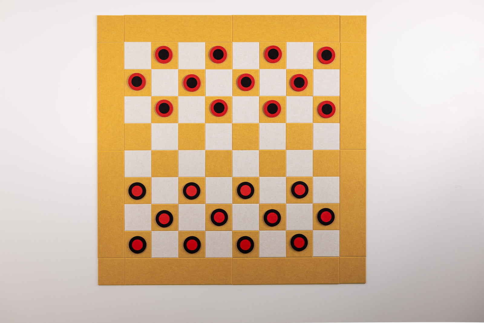 Deluxe Mustard/Latte Checkers Board
