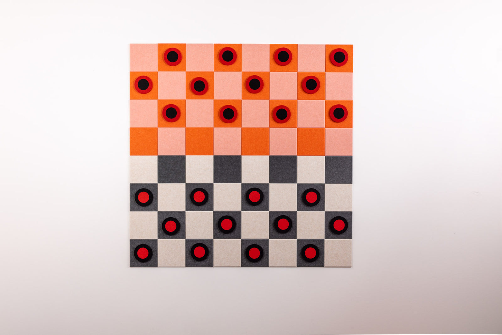 Standard Mineral/Latte & Aries/Coral Checkers Board