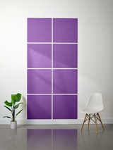 Purple tile with engraved topographic contour lines arranged in 2x2 grid format.