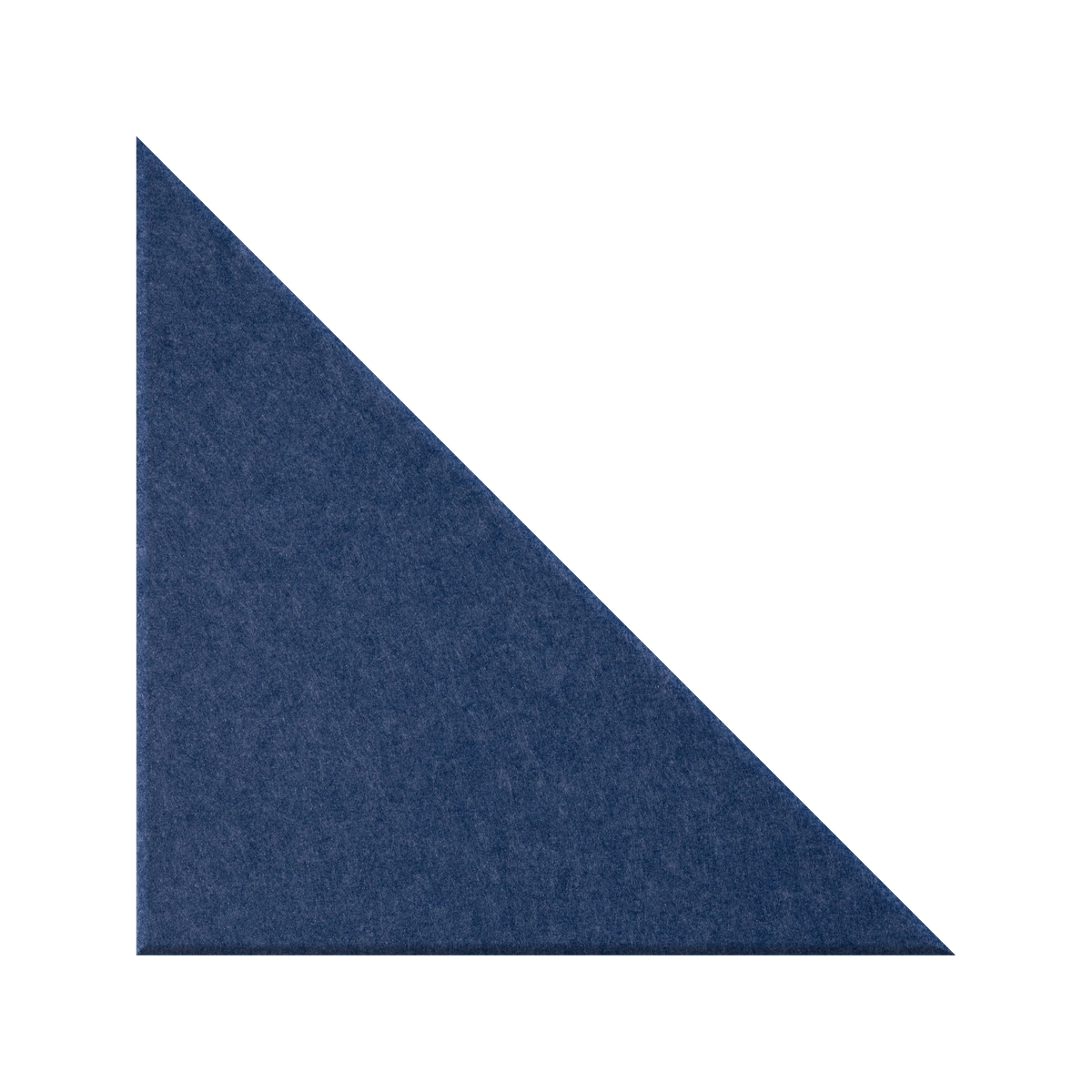 A dark navy blue felt or fabric triangular wedge, shown on a solid white background.