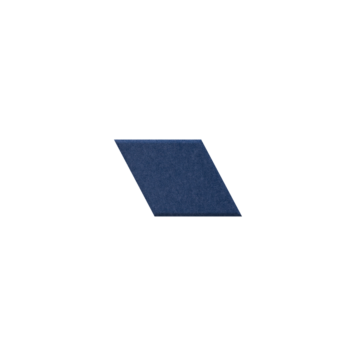 A single dark navy blue textured parallelogram tile centered on a plain white background.