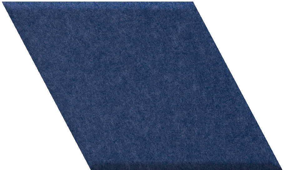 Dark blue diamond-shaped tile with textured surface against white background.