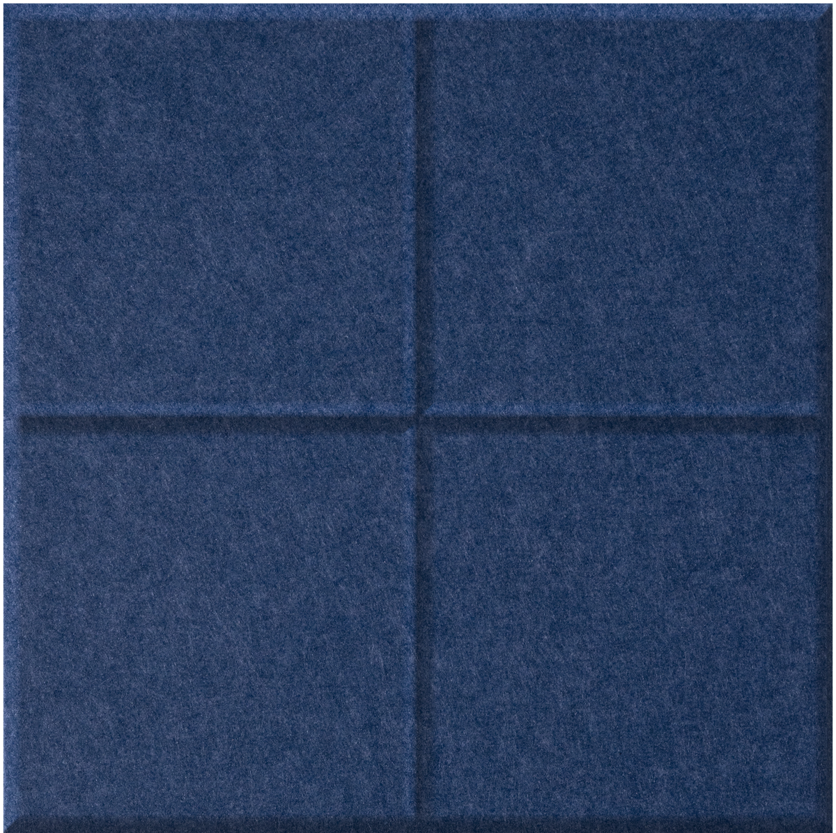 Four-square dark blue tile with raised grid pattern dividing surface into equal sections.