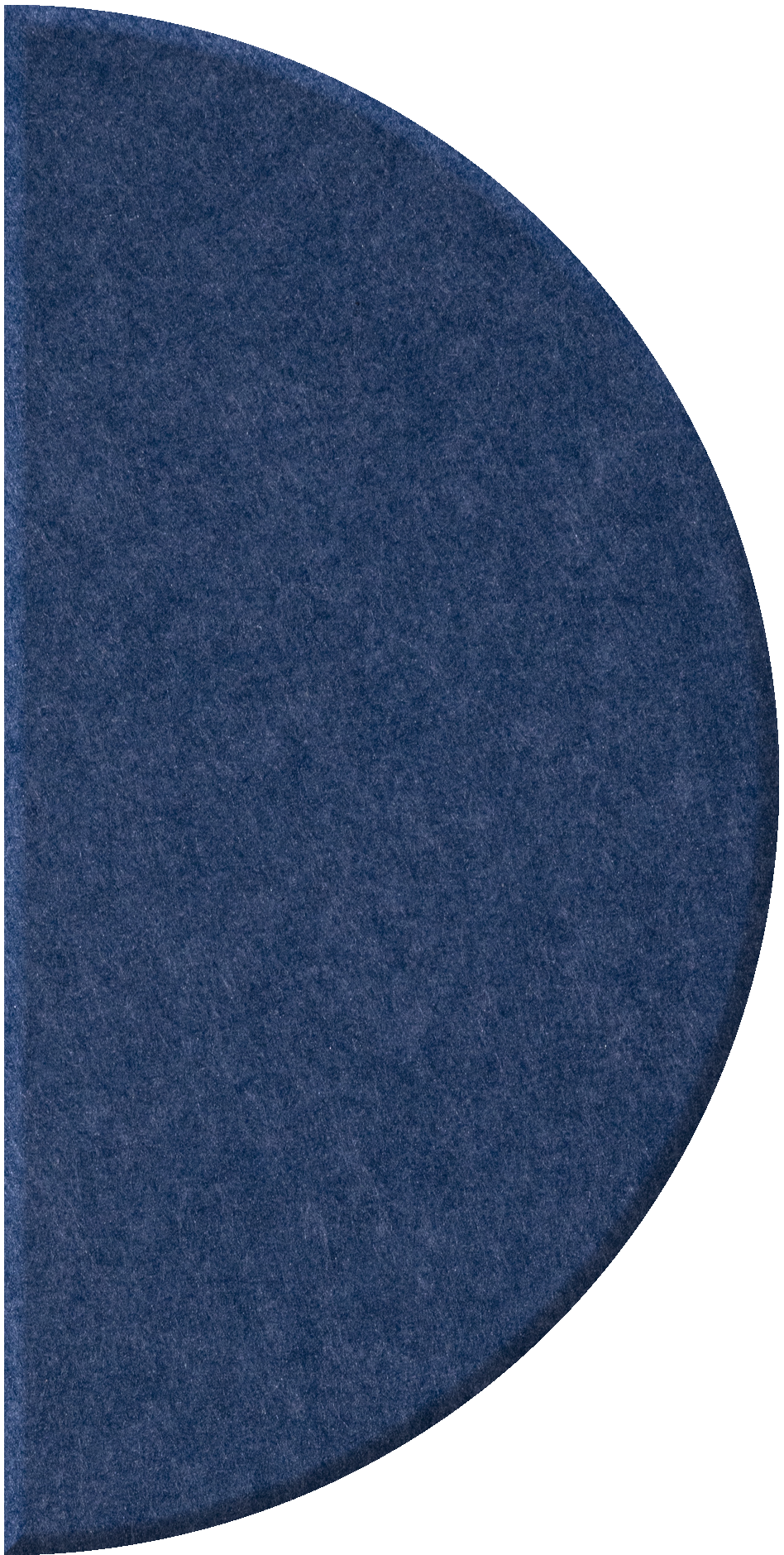 Dark blue half-circle tile with textured matte finish.
