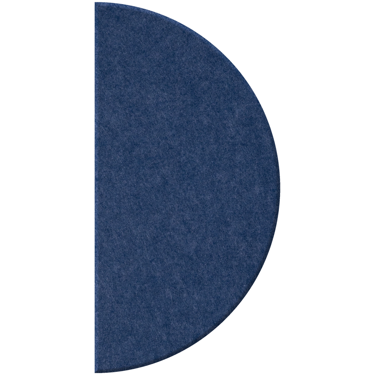 A semi-circular navy blue felt or fabric pad shown against a plain white background.