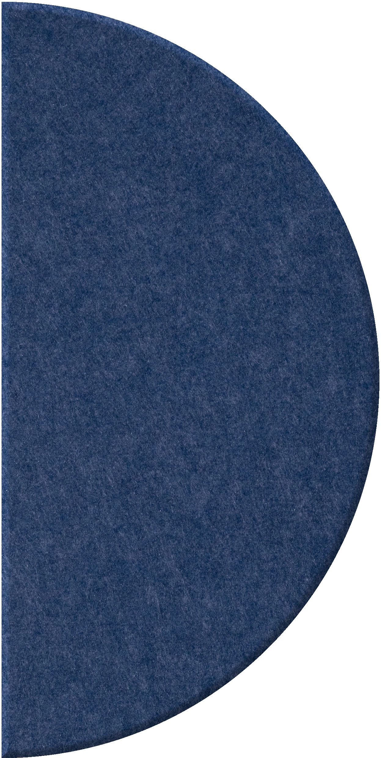Dark blue half-circle tile with textured surface.
