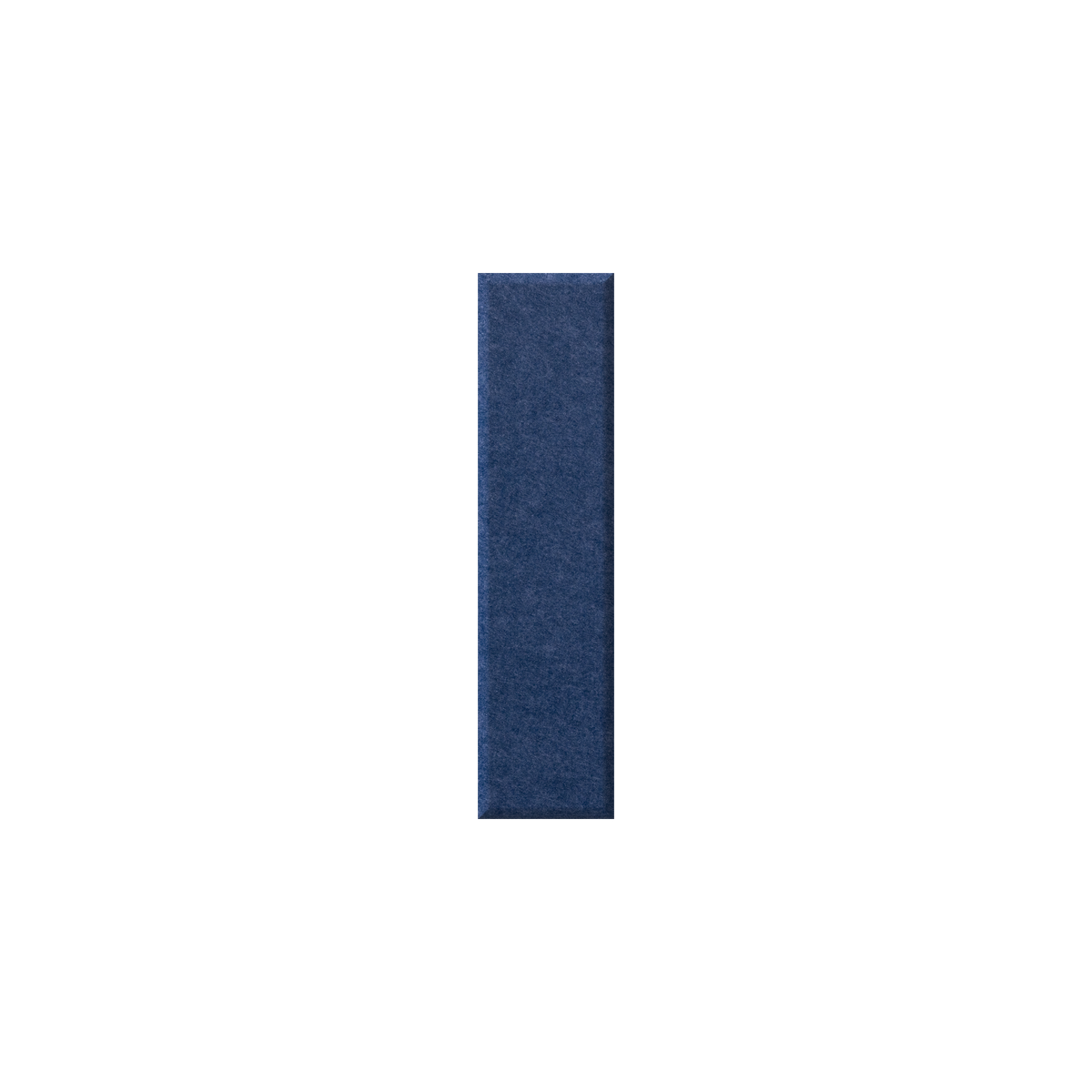 A single vertical rectangular swatch of dark navy blue textured material centered on a plain white background.