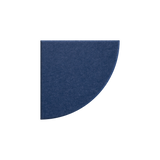 A quarter-circle felt sound absorber in a dark navy blue color, shown on a plain white background.