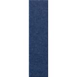 A long, narrow rectangular sample of dark blue textured material centered on a white background.