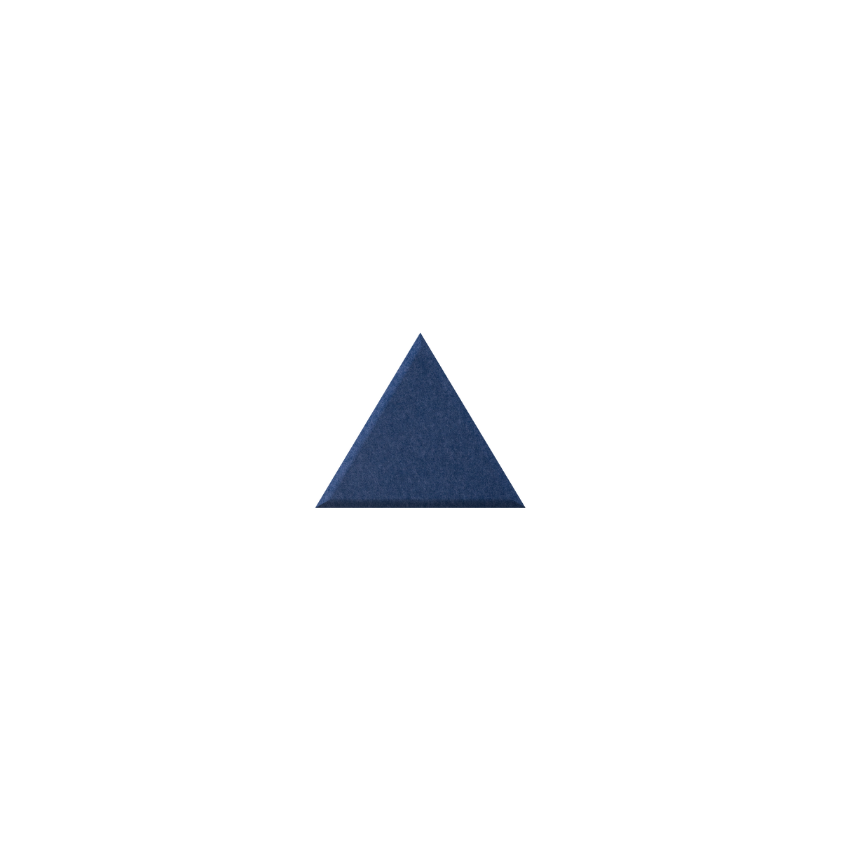 A small centered dark blue triangle on a plain white background.