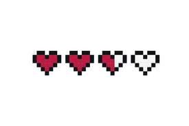 hearts red Felt Right design made from sound-dampening acoustic felt panels