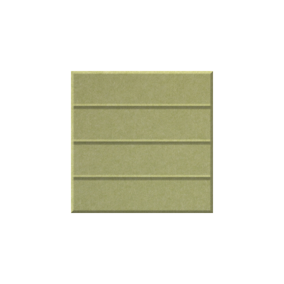 A square sage green textured tile with horizontal grooved lines, shown on a plain white background.