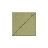 A square olive green textured tile or swatch with a diagonal line running from the bottom-left to the top-right corner, shown on a plain white background.
