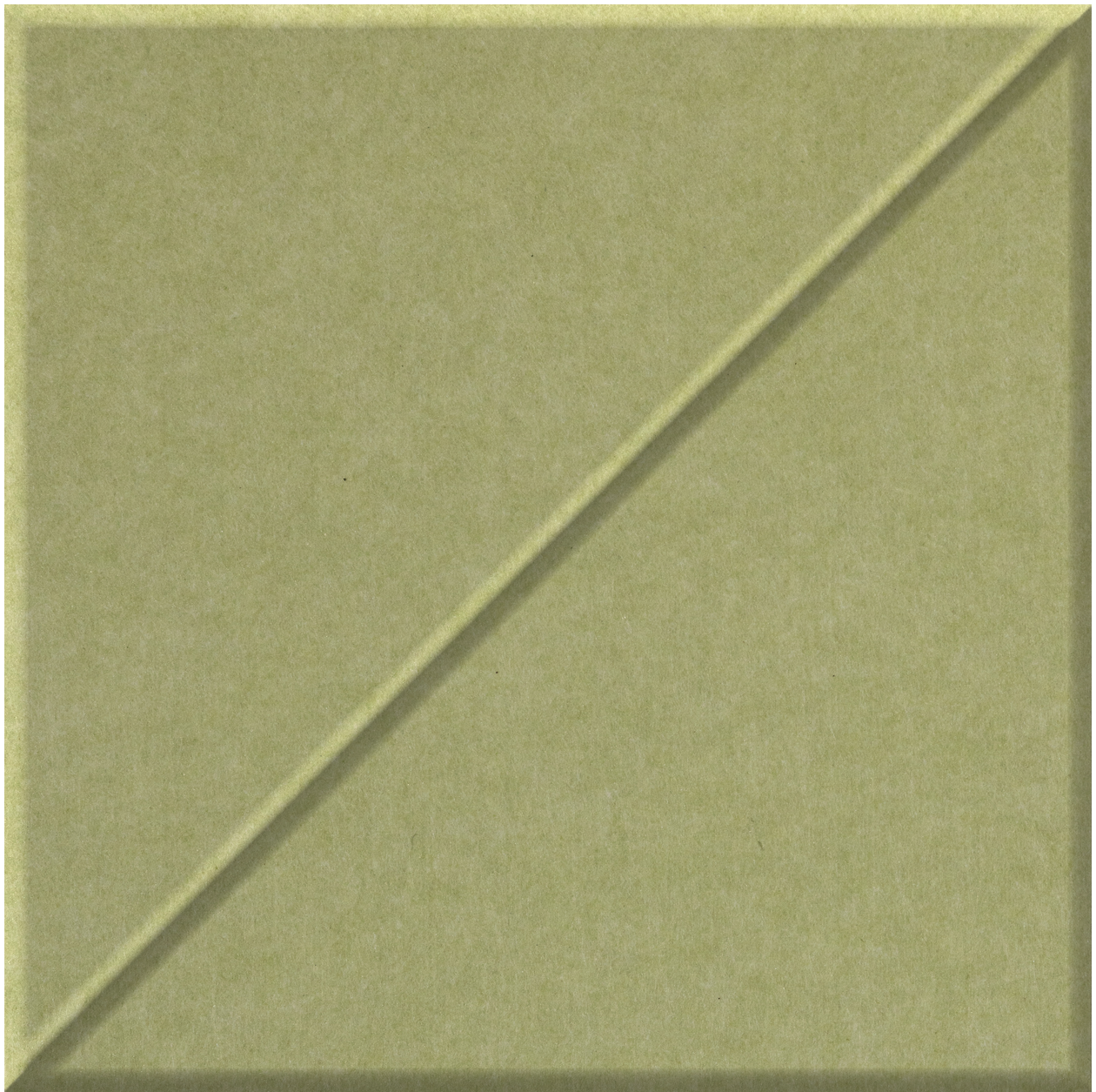 Sage green tile with diagonal slash texture across surface.
