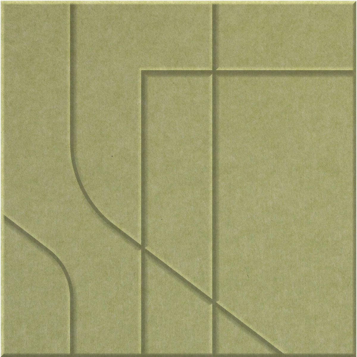 Aloe 9mm Engraved Subway felt sample with offset stepped line grooves