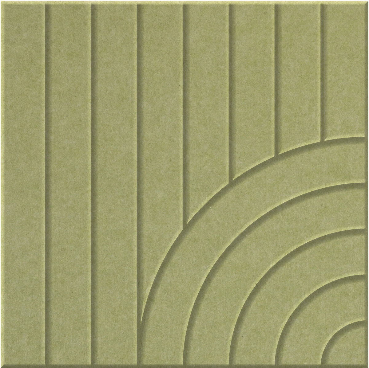 Aloe 9mm Engraved Tangent felt sample with concentric quarter circle grooves