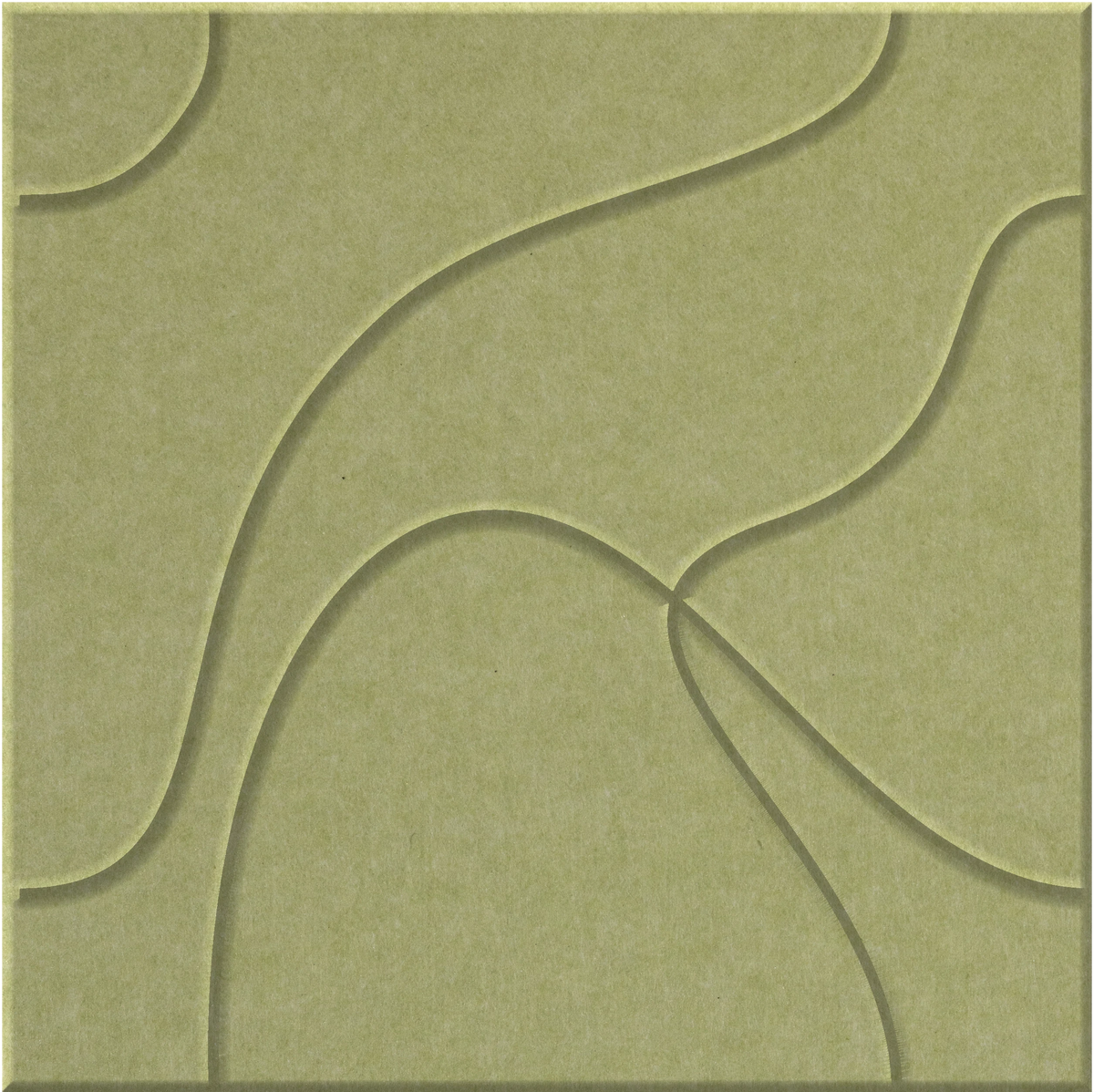 Aloe 9mm Engraved Topo felt sample with flowing topographic line grooves