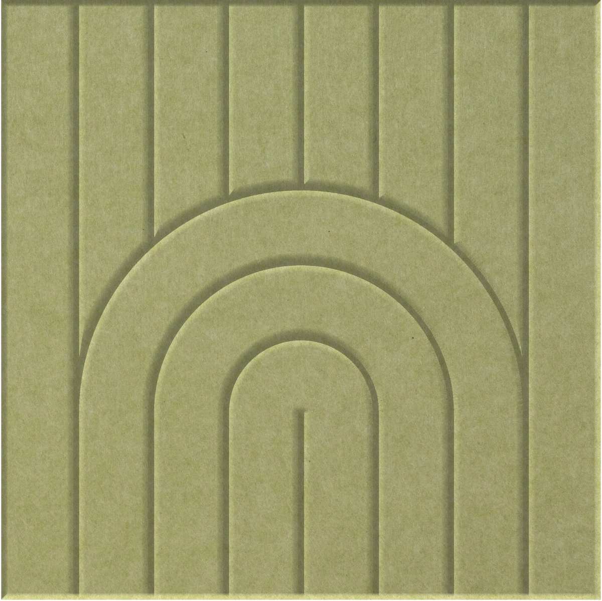 Aloe 9mm Engraved Zen felt sample with nested arch grooves