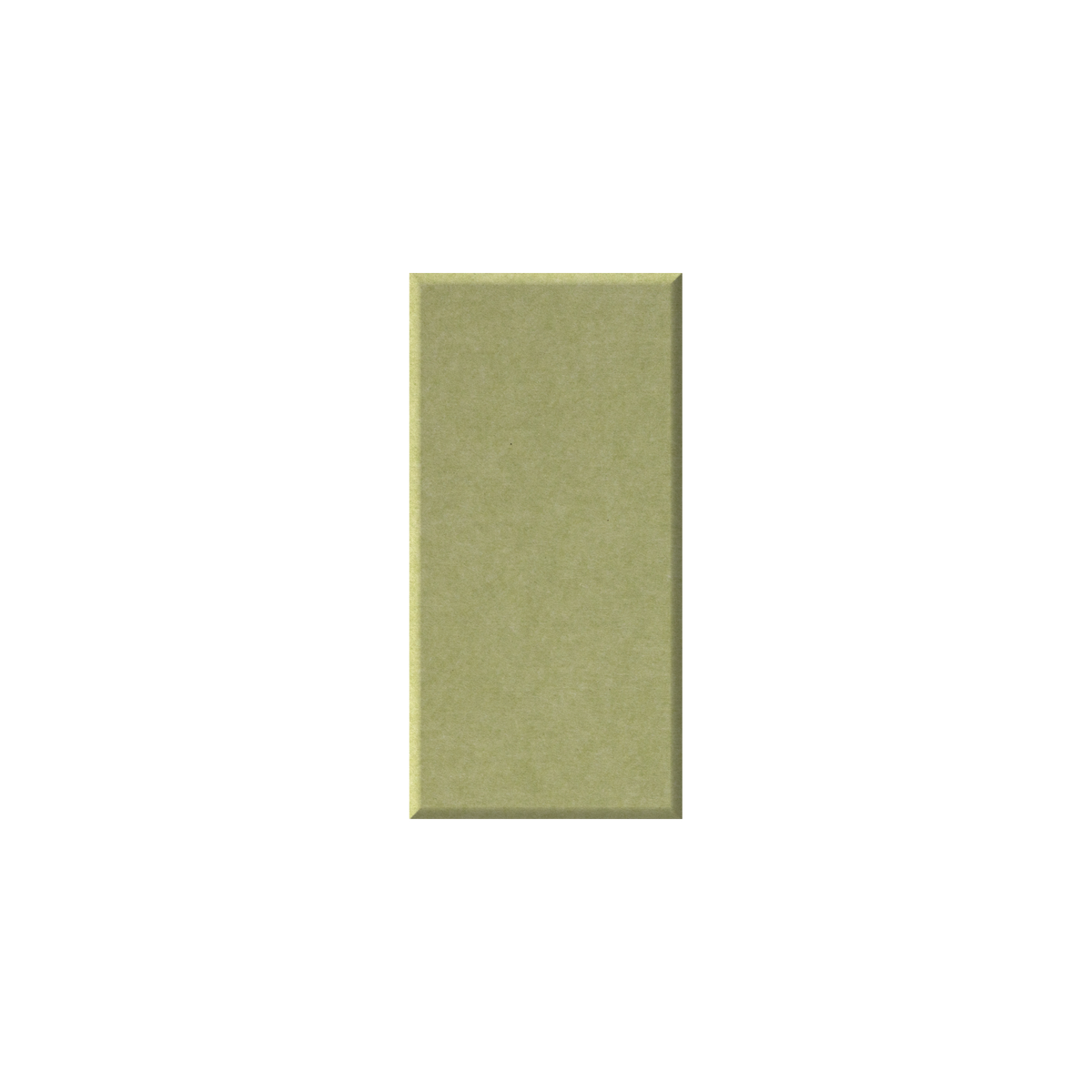 A vertical rectangular color swatch tile with a textured sage green surface, centered on a solid white background.