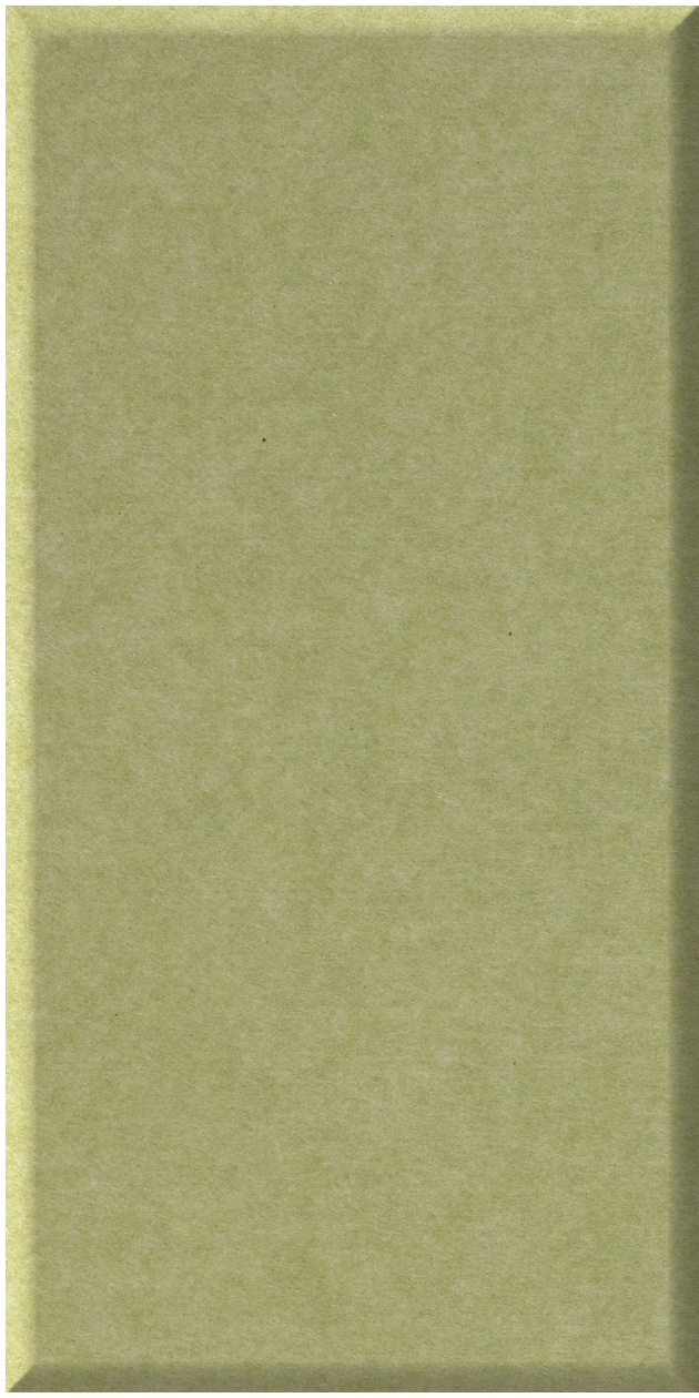 Sage green ceramic tile with matte finish and beveled edges on left side.
