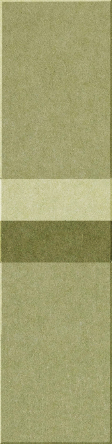 Four rectangular tiles in varying shades of green and beige arranged vertically.
