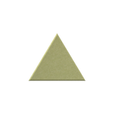 A single flat triangular color sample with a muted olive-green surface, centered on a plain white background.
