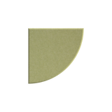 A single quarter-circle or quadrant-shaped piece of textured material in a muted sage green color, shown on a plain white background.