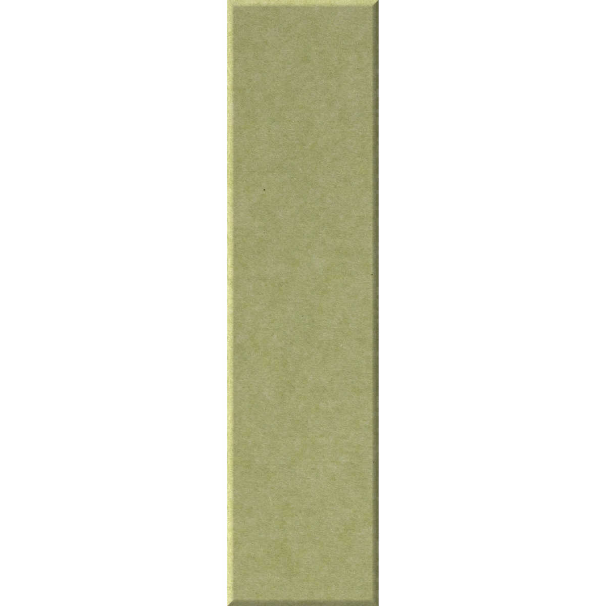 A vertical rectangular sample of textured sage green material, likely a tile, wallpaper, or adhesive contact paper, shown against a plain white background.
