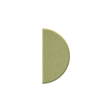A single olive green semi-circular or D-shaped textured tile centered on a plain white background.