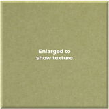 A square textured material swatch in a muted olive green color with the centered text 'Enlarged to show texture' in white.