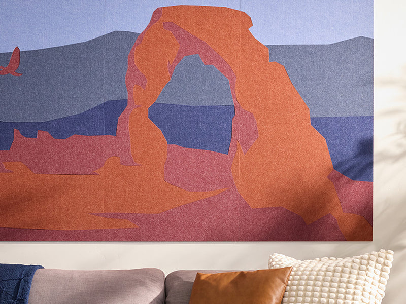 close up of Felt art of Arches National Park