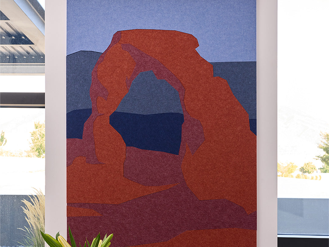 Straight shot of Arches felt design